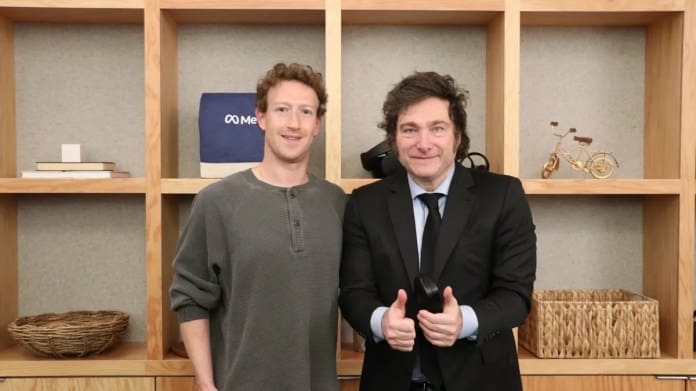 Javier Milei se reunió con Mark Zuckerberg, el fundador de Facebook
