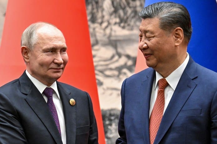 Chinese President Xi Jinping, right, and Russian President Vladimir Putin