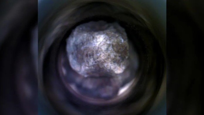 Roca "Silver Mountain" recolectada por Perseverance en el cráter Jezero