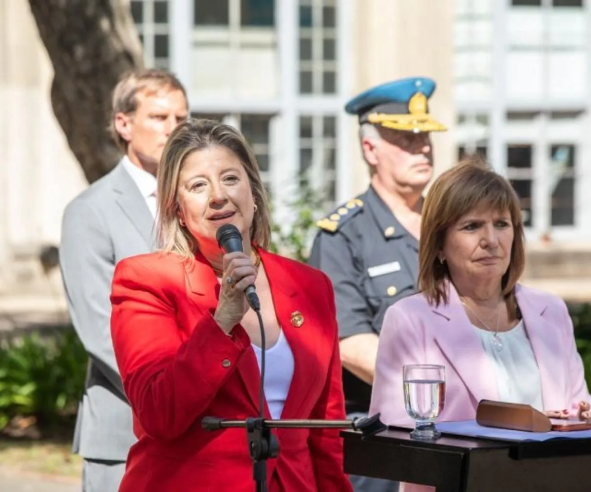 Alejandra Monteoliva en la presentación de la nueva Agencia Nacional de Migraciones, cuando era Secretaria de Seguridad Nacional